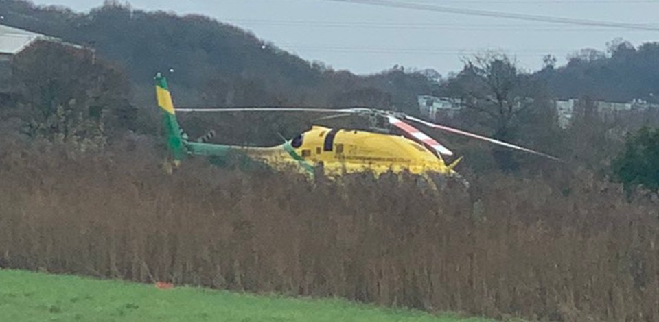 An air ambulance also rushed to the scene after the blast rattled windows