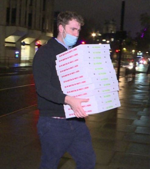 Pizzas arriving late last night to the Brexit talks