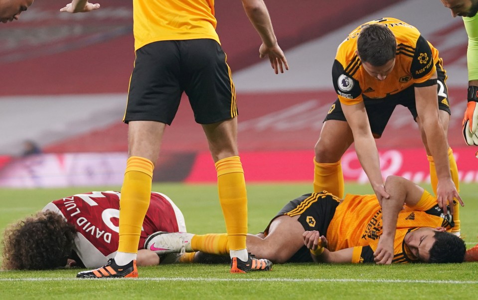 Raul Jimenez needed an emergency op while David Luiz had seven stitches following their horrifying clash of heads in Wolves’ 2-1 Emirates win