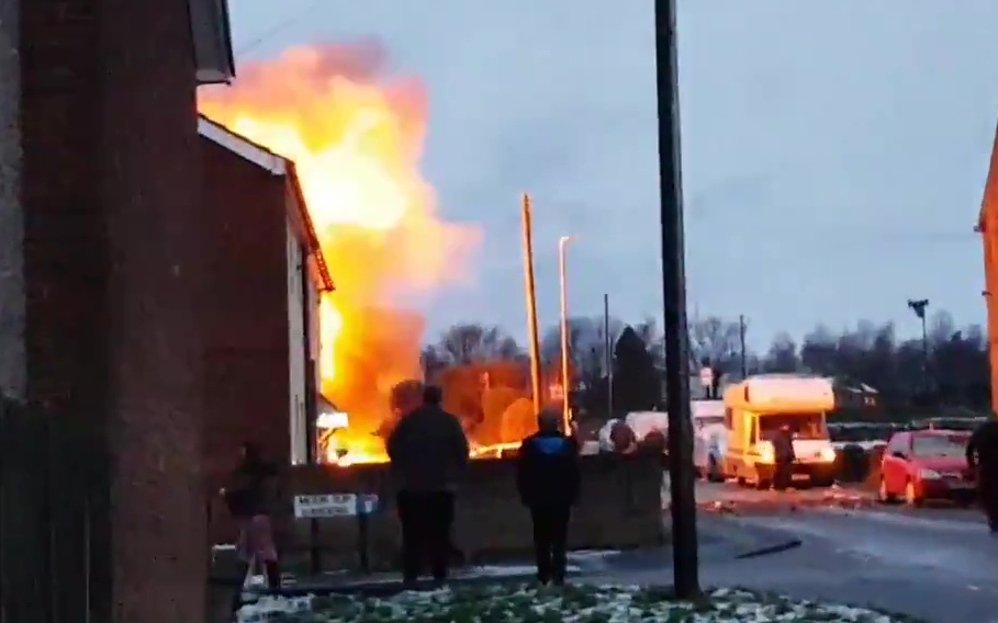 Flames could be seen at the home in West Yorkshire