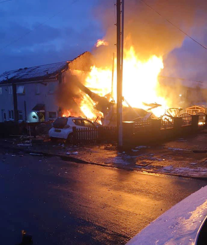 The explosion rattled nearby homes, with three people injured