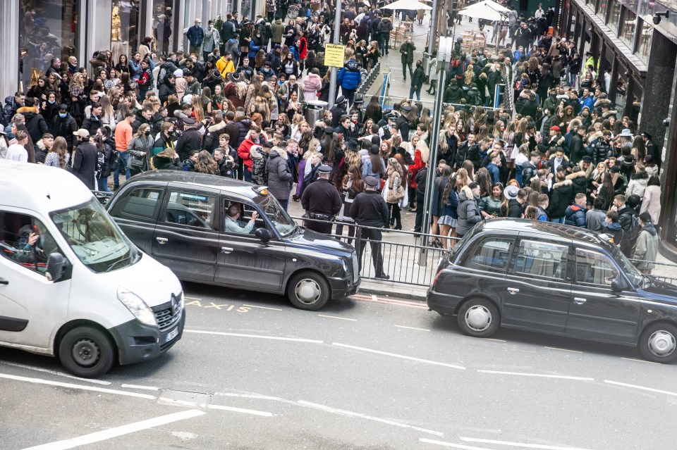 Hundreds of shoppers converged upon Harrods