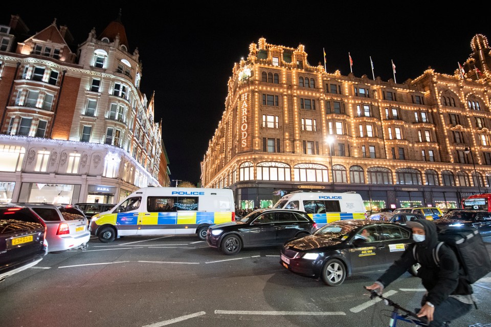 The roads remained busy into the night, as police stayed near the scene