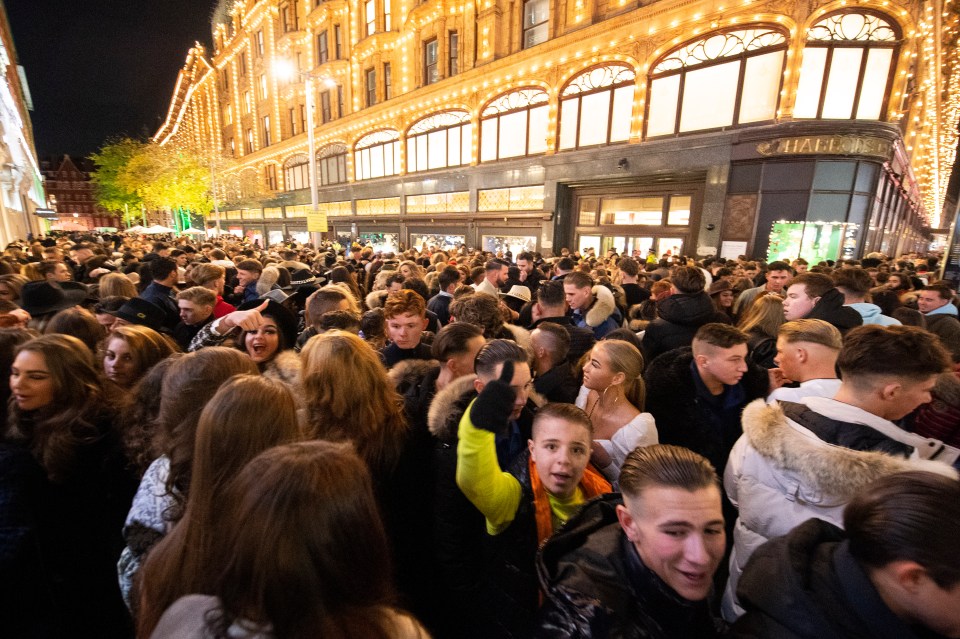 Hundreds of shoppers ignored social distancing rules outside the luxury store in the capital