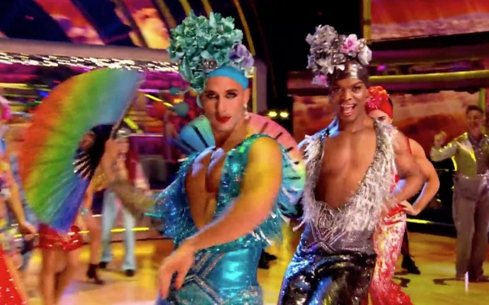 They then came out in full drag for the Priscilla themed opener 