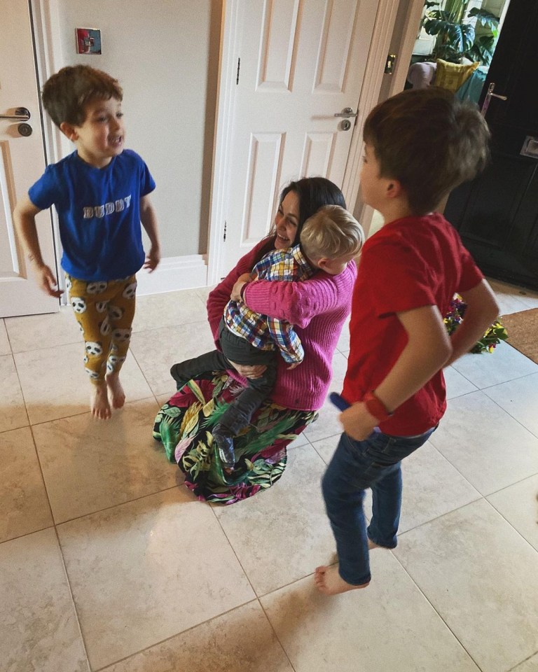 They were thrilled to see her when she arrived home