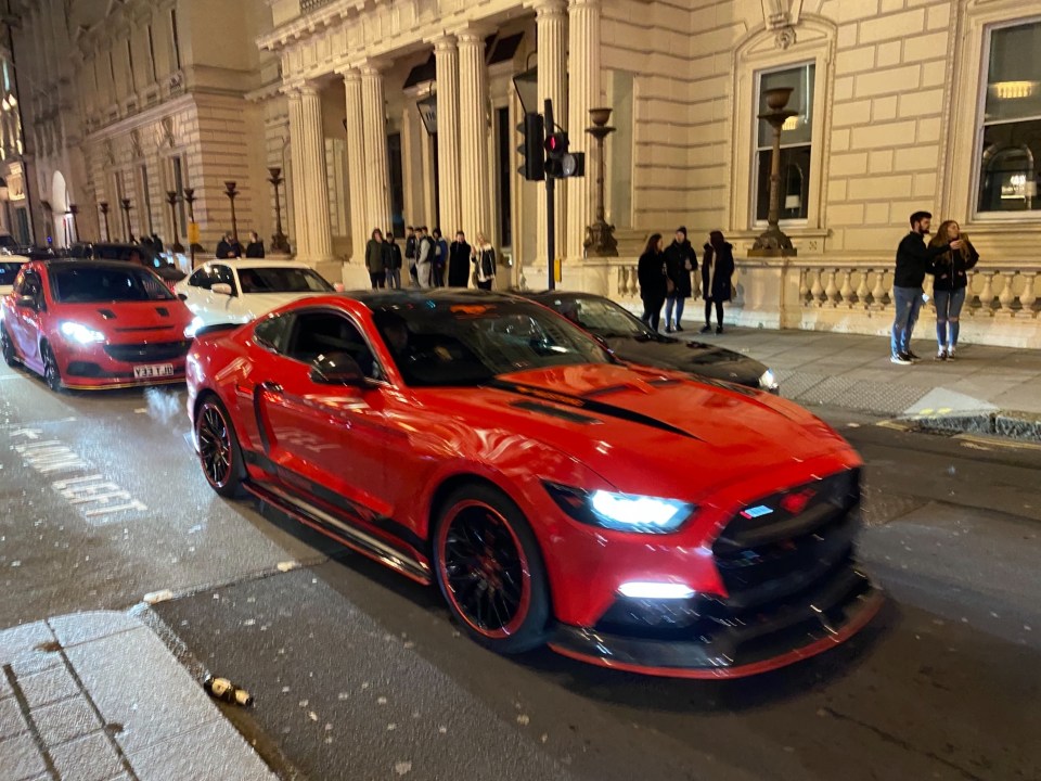 Supercars also hit the streets of London