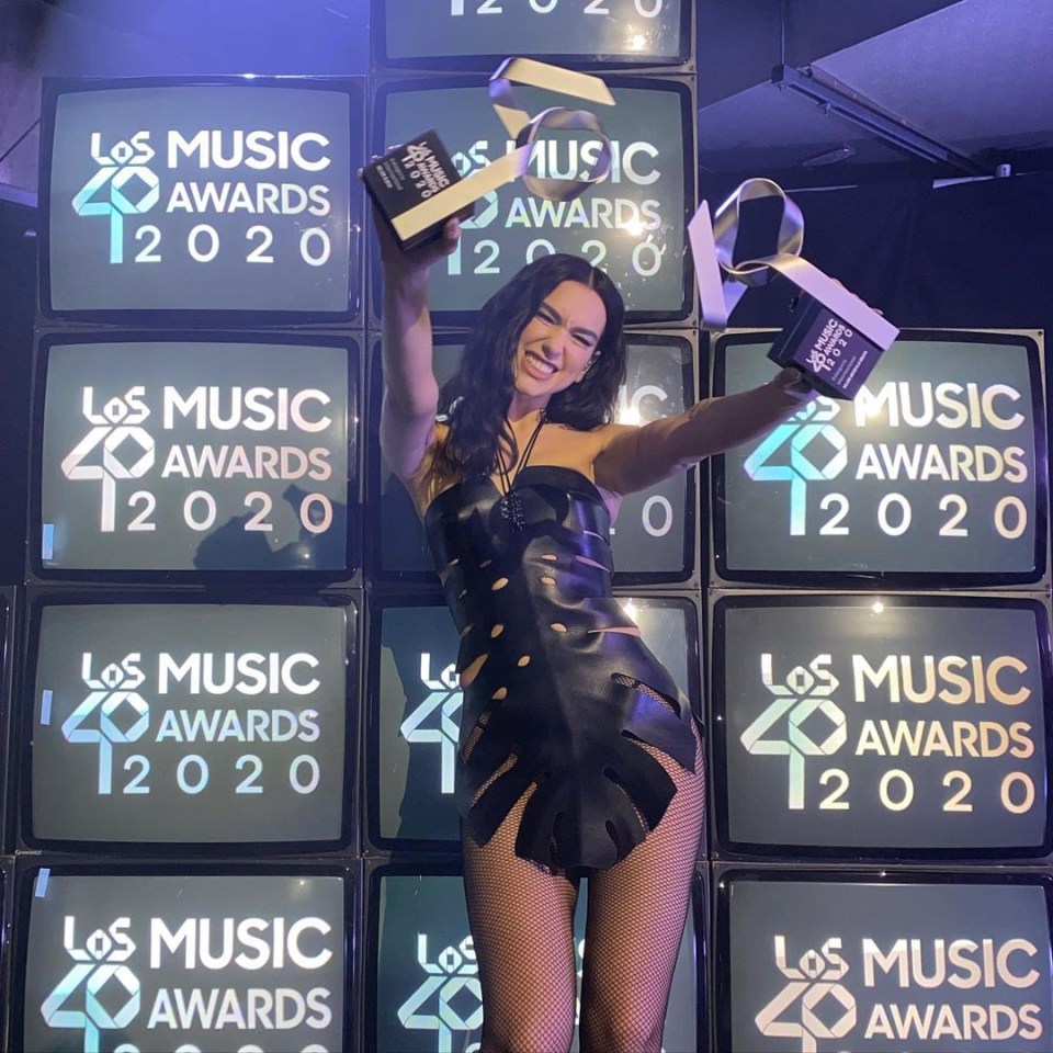 Dua scooped both the Best International Album and Best International Artist gongs at Spain’s LOS40 music award