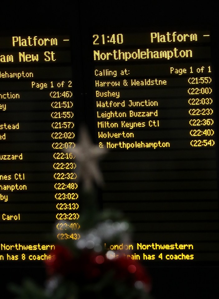 Network Rail staff at Euston Station altered the departure boards for the occasion, changing Northampton to Northpolehampton