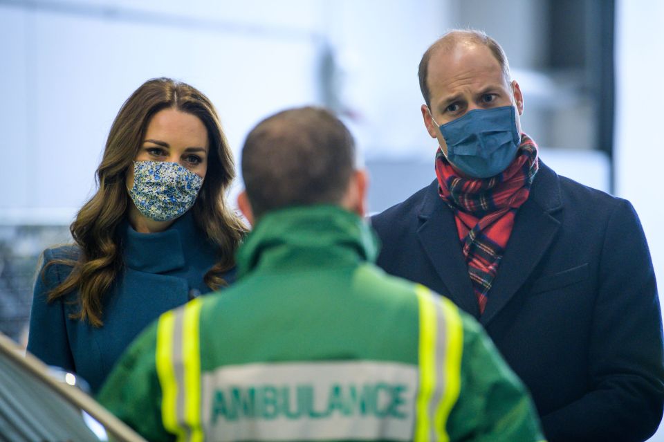 The Duke and Duchess of Cambridge thanked frontline workers from the Scottish Ambulance Service for their efforts during the coronavirus pandemic