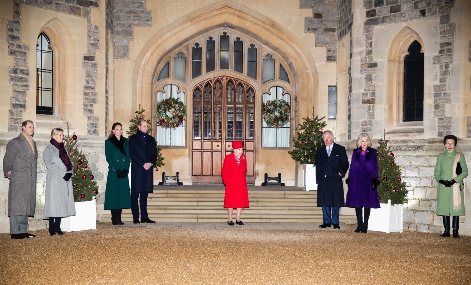 The Queen is said to have named her 'New Firm'. Pictured L-R: Prince Edward, Sophie, Countess of Wessex, Kate Middleton, Prince William, the Queen, Prince Charles, Camilla, Duchess of Cornwall and Princess Anne