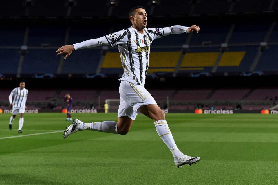 Cristiano Ronaldo scored twice on his return to the Nou Camp