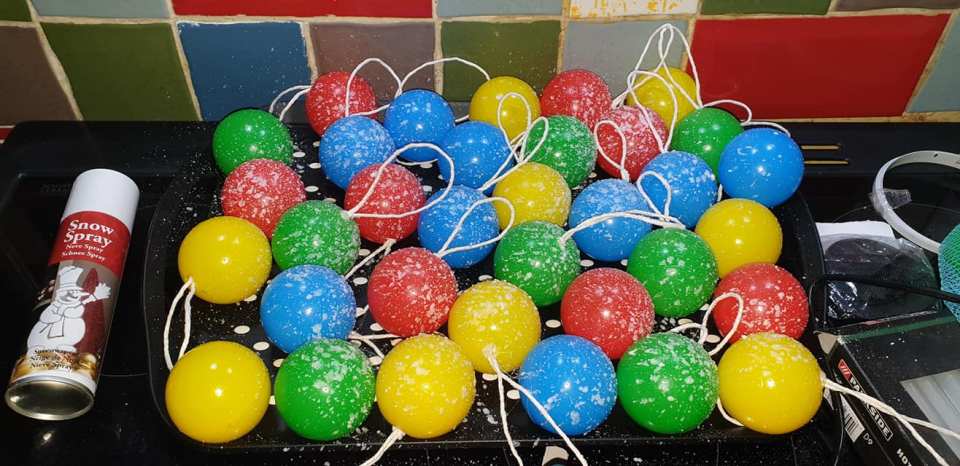 The crafty mum bought a load of ball-pit balls online for just a few quid