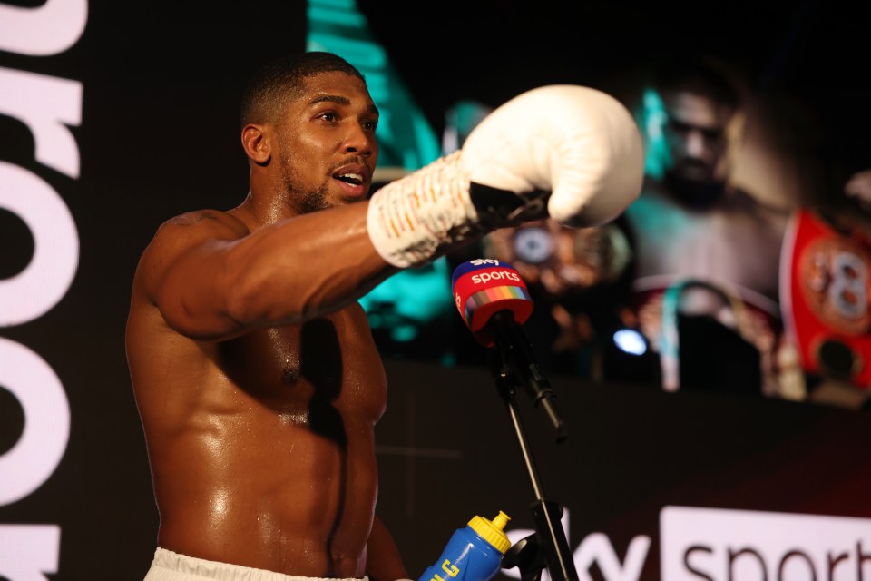 Anthony Joshua addresses fans in his post-fight interview