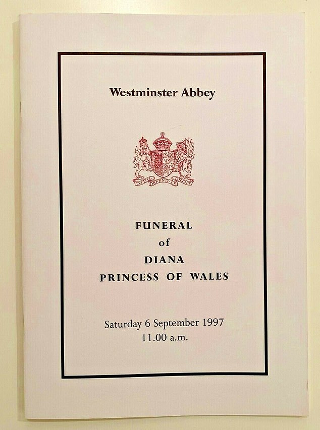 One of the funeral booklets from Westminster Abbey is being sold for £4,500