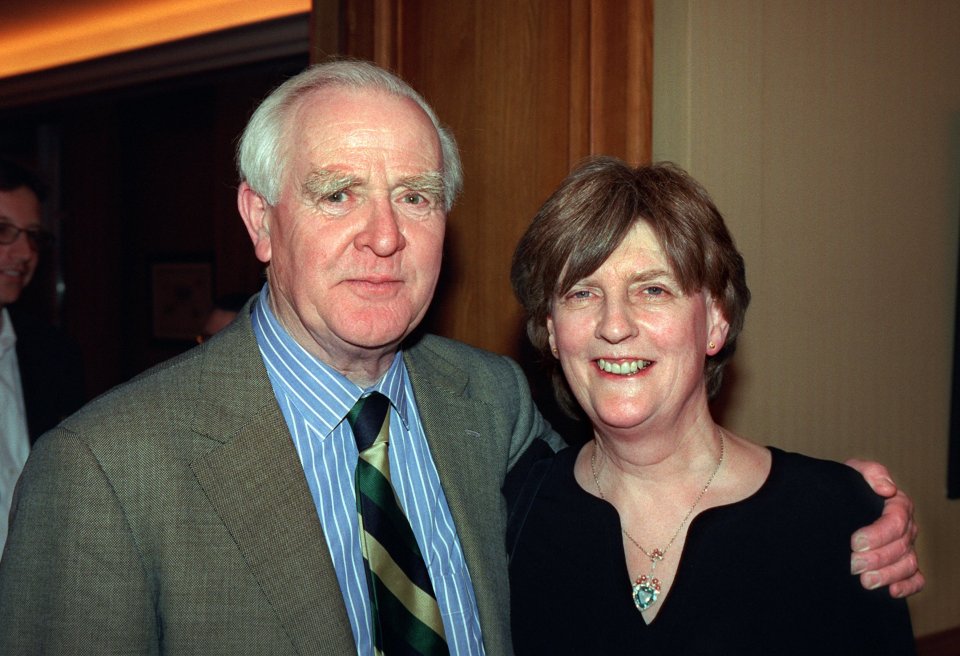 David remarried with Jane Eustace, pictured here in 2001