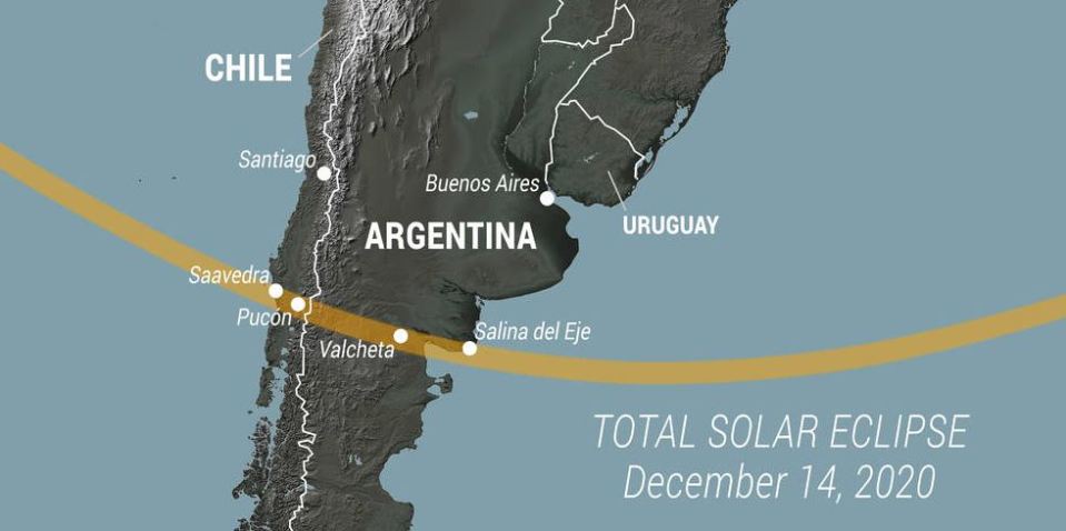 The region where the solar eclipse was visible