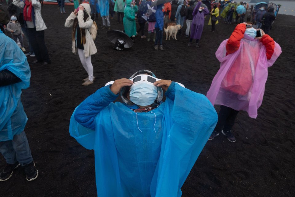 People waiting to watch the solar eclipse in Chile