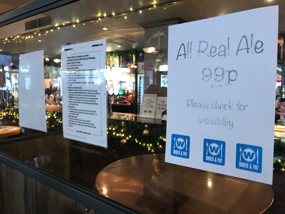 A Wetherspoons in London was offloading pints of real ale for 99p