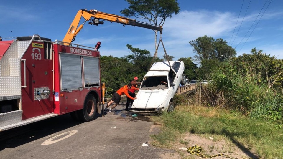 The car was removed from the water this morning