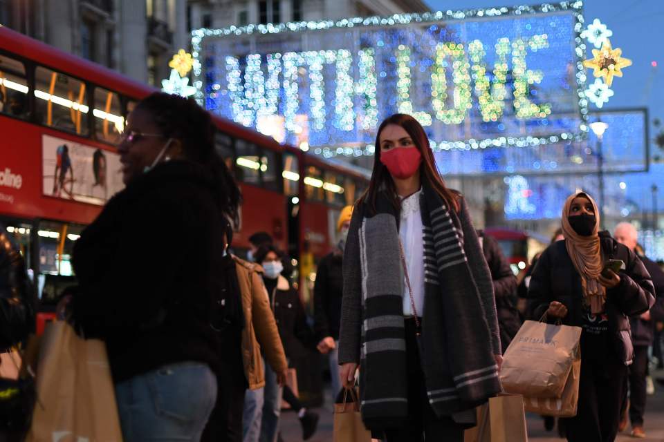 The mutant strain has hit London particularly hard. Pictured: Shoppers on Regent Street in the capital this month