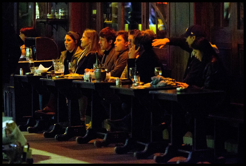 Drinkers enjoyed pub grub outside - despite the chill