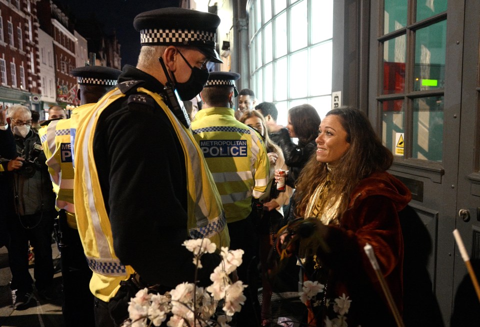 Police were out in force to make sure pubs and bars in London were cleared