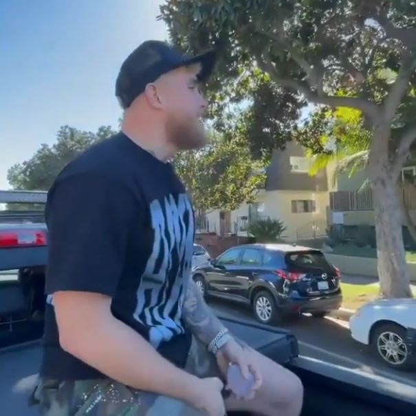 Jake Paul called out Dillon Danis from the back of a pick-up truck