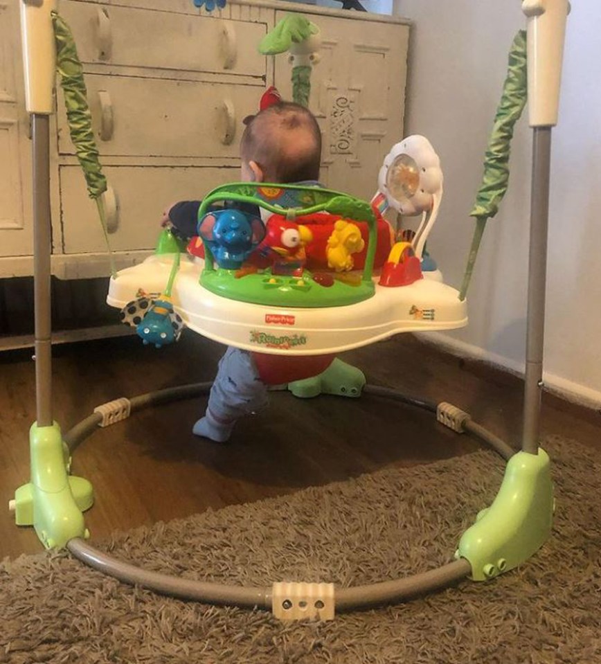 She buys toys, play-mats, a high chair and other essentials from car boots sales, eBay and charity shops 