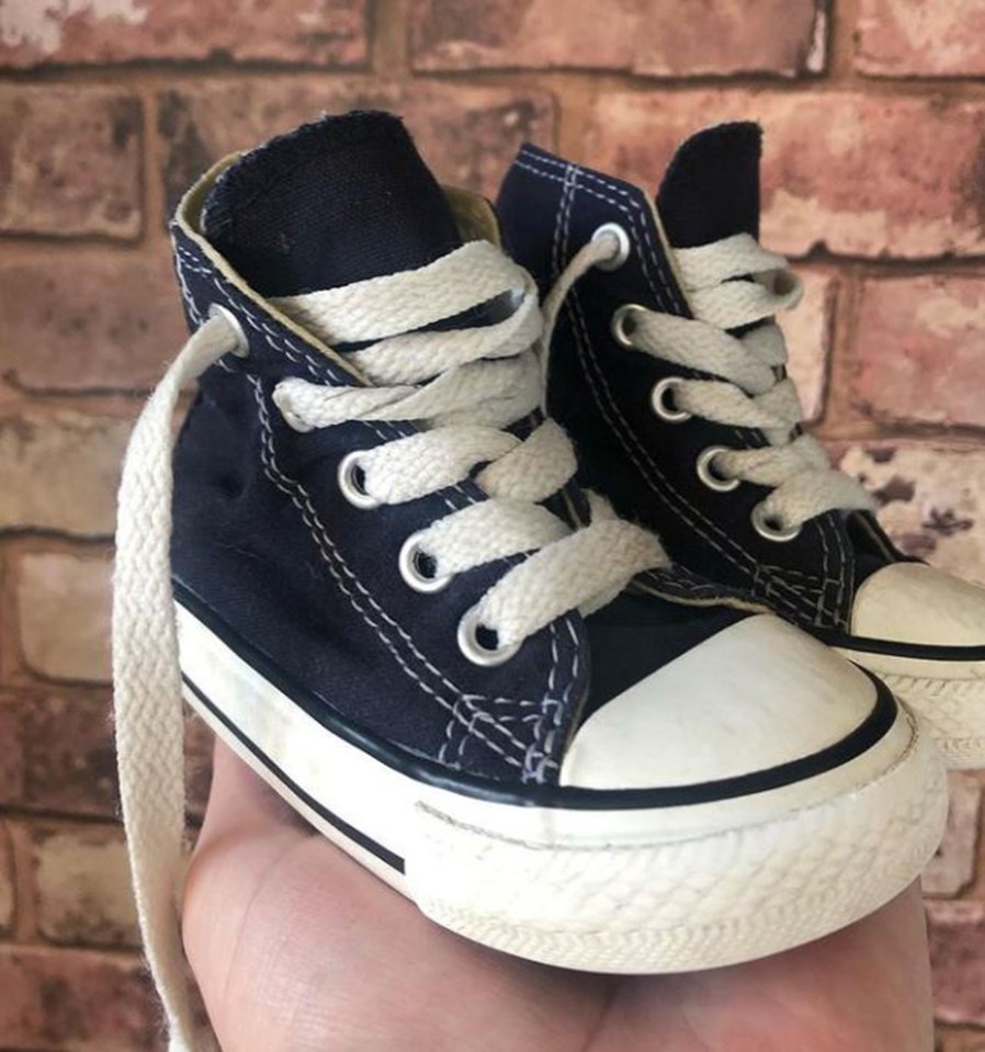 The mum picked up a pair of baby Converse for just 50p - as opposed to £25 new