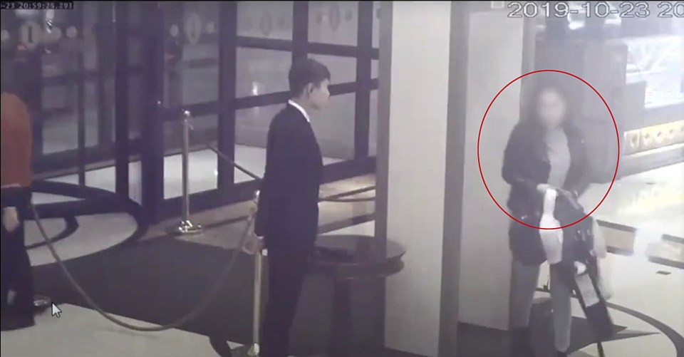 Hotel security footage caught the tragedy on camera