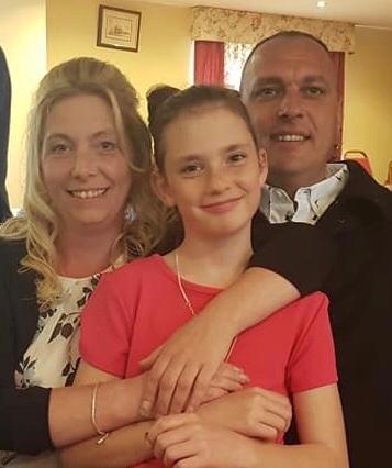 Joanne Swan, with her daughter Summer and husband Stewart - Joanne had to keep away from her family while working at Fountain Court in Gateshead