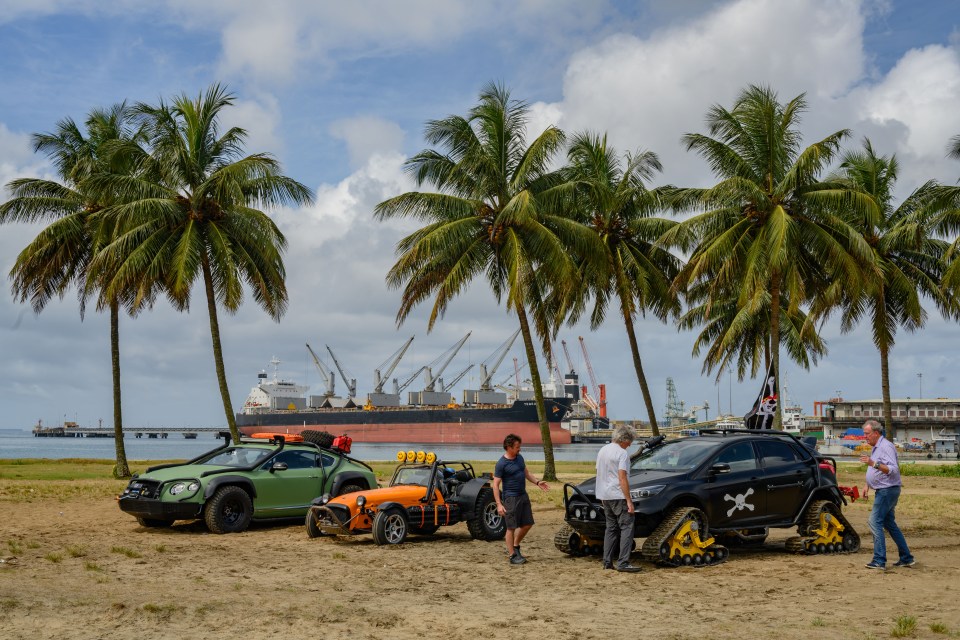 The lads on their marks with Bentley, Caterham and Ford Focus