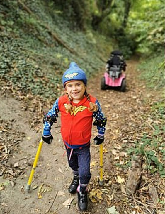 The youngster completed a 300km walking challenge dressed as Wonder Woman