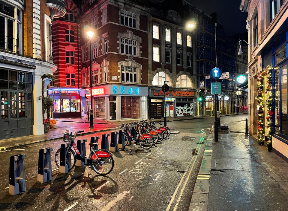 An empty Soho last night