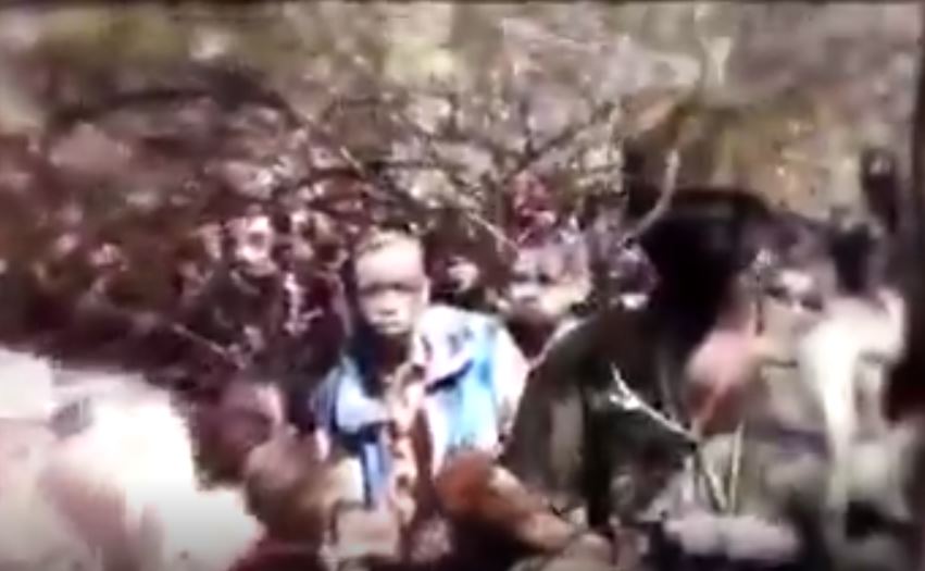 A masked soldier was seen in the grainy video released in Nigeria