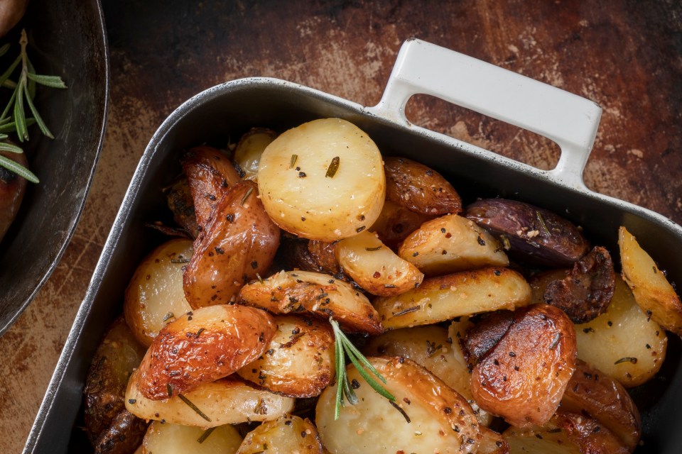 Swap expensive goose fat for olive oil for your crispy golden potatoes