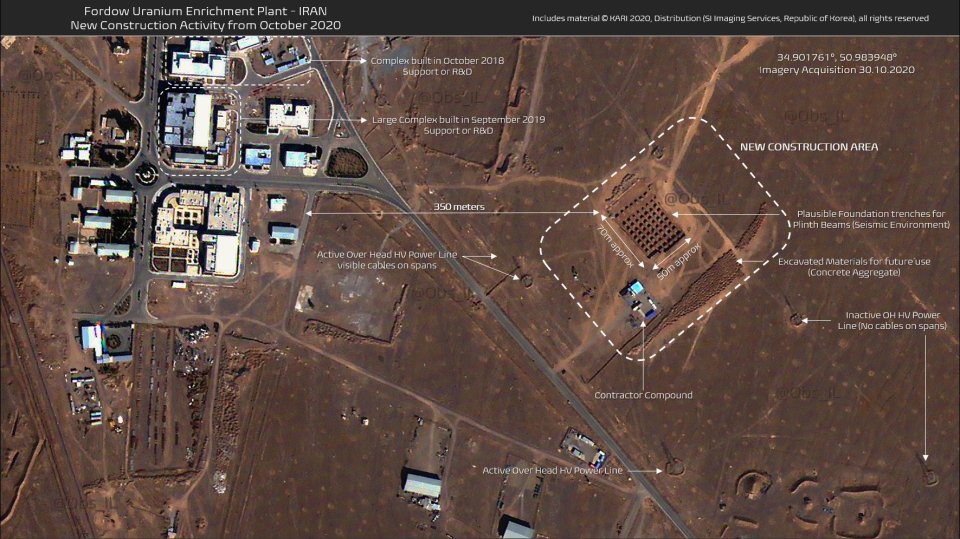 New satellite pictures showing work at the Fordo site