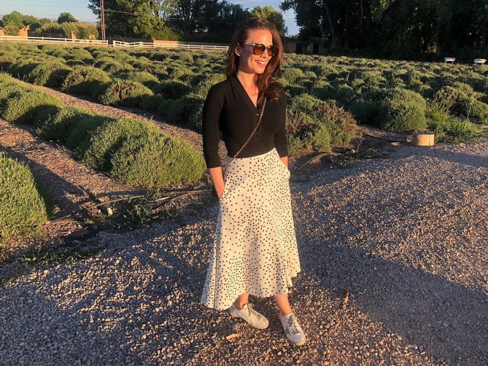 Hayley visiting a lavender farm in New Mexico, USA