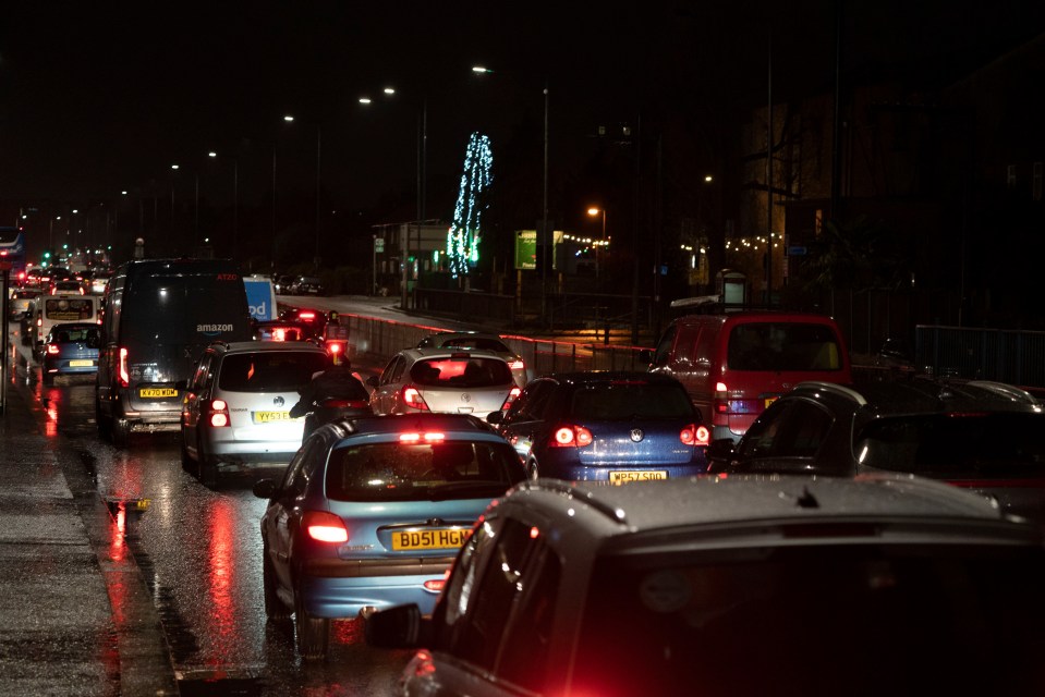 Long queues of traffic on the A40 in London after Boris Johnson's Tier 4 announcement