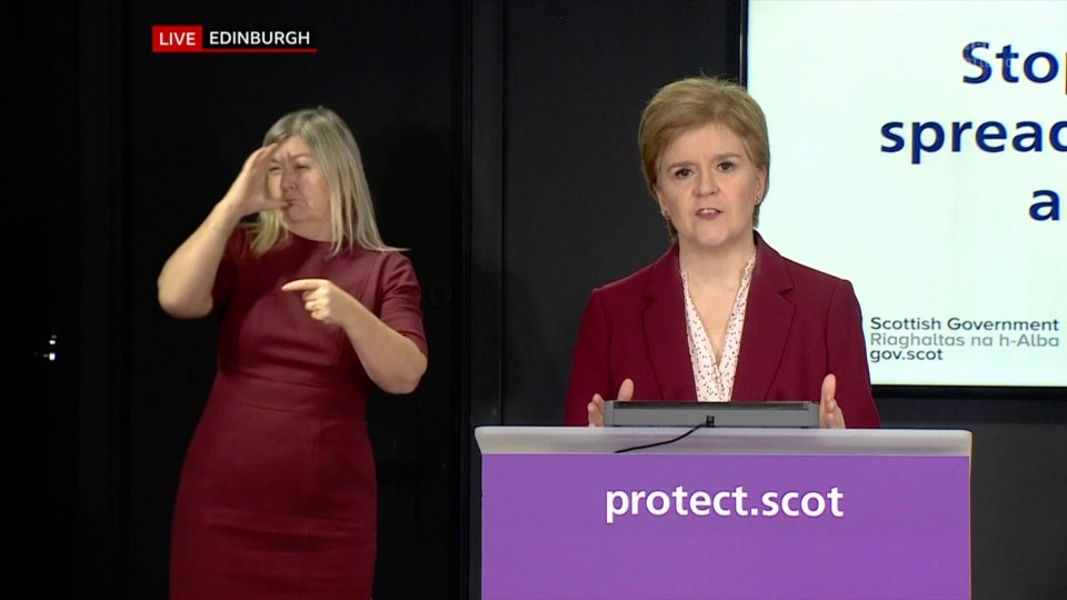 Scotland’s First Minister Nicola Sturgeon tonight announced a “strict travel ban” between Scotland and the rest of the UK during the festive period