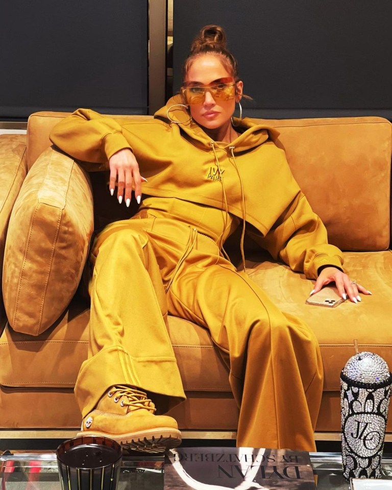 J-Lo looks the spit of Ali G as she relaxes indahouse