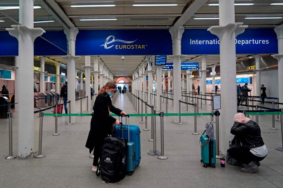 St Pancras International railway station appeared deserted this morning in contrast to the busy scenes last night