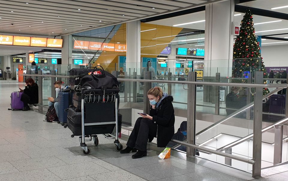 Terminal 2 at Gatwick Airport is seen almost completely empty