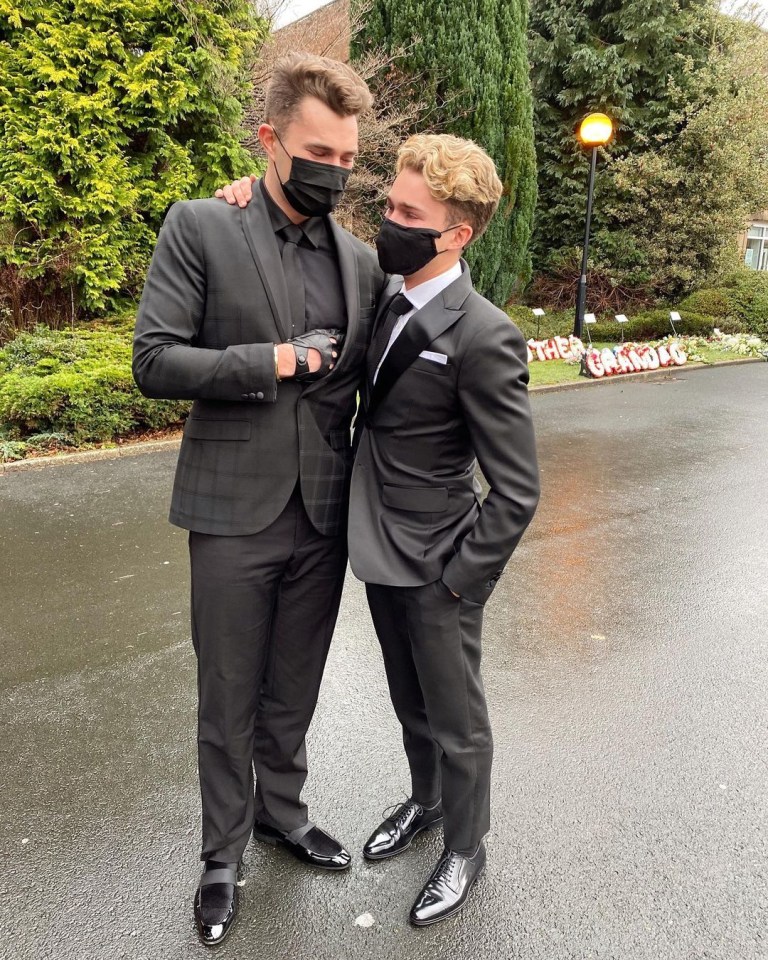 AJ posed with brother Curtis at their grandma's funeral 