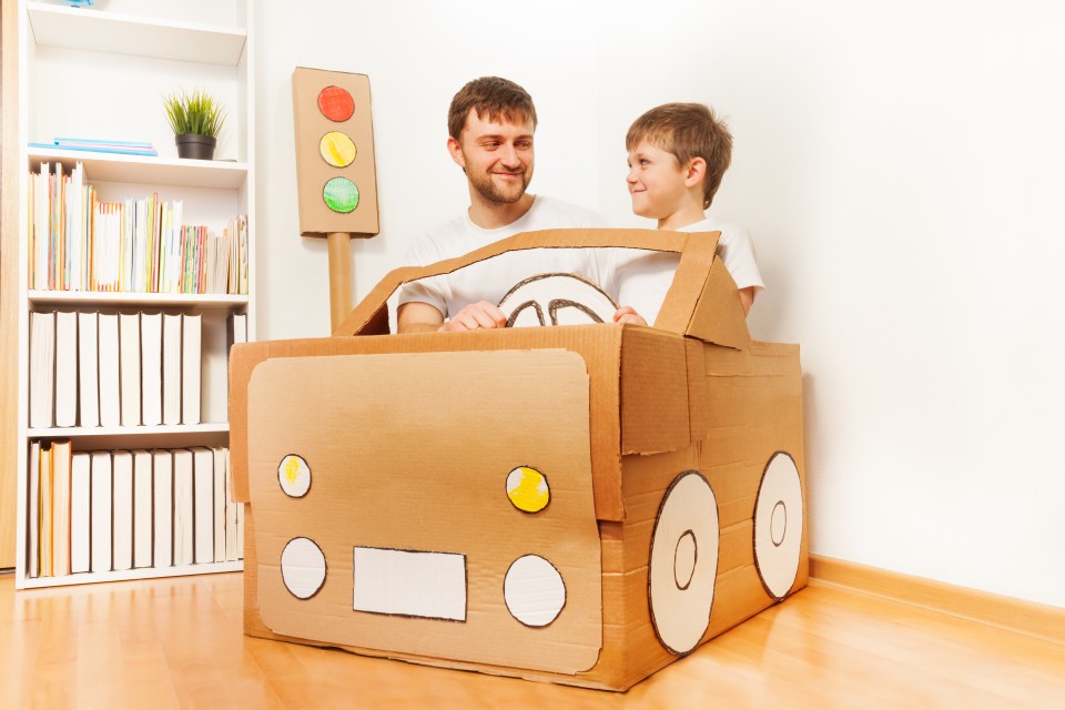 Let the kids ransack the recycling box for a great, creative task