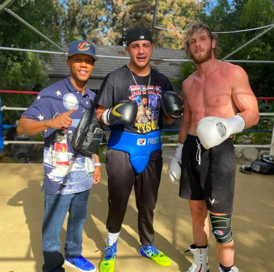 Boxing legend Zab Judah pictured with Lozano and Paul