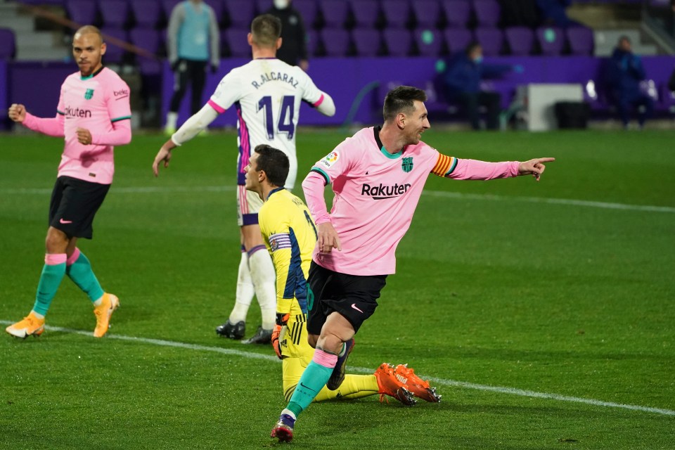 Lionel Messi scored his 644th goal for Barcelona against Real Valladolid