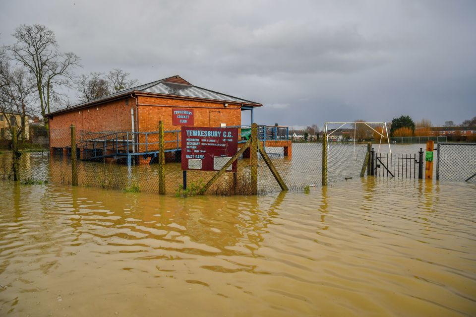 Tewkesbury Cricket Club flooded early this morning