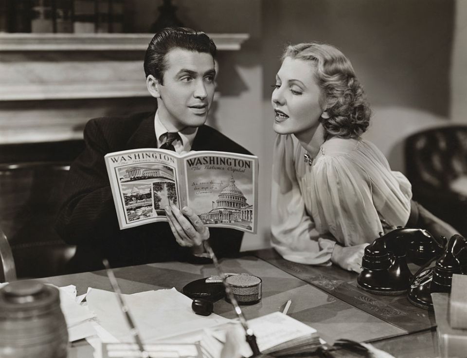 James Stewart and Jean Arthur in Mr Smith Goes To Washington